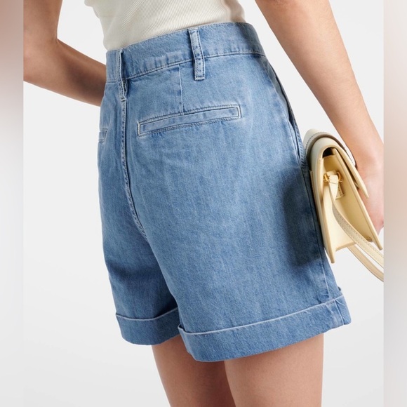 FRAME DENIM Pleated Wide Cuffed Shorts Size 2 NWT - Picture 3 of 9